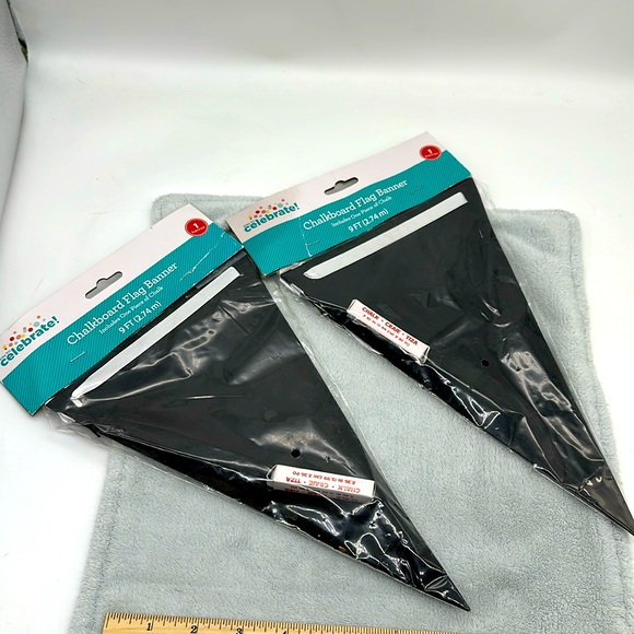 Chalkboard Flag Banner 9feet long with 10 Flags on Each 2-Pack Set - Picture 1 of 4